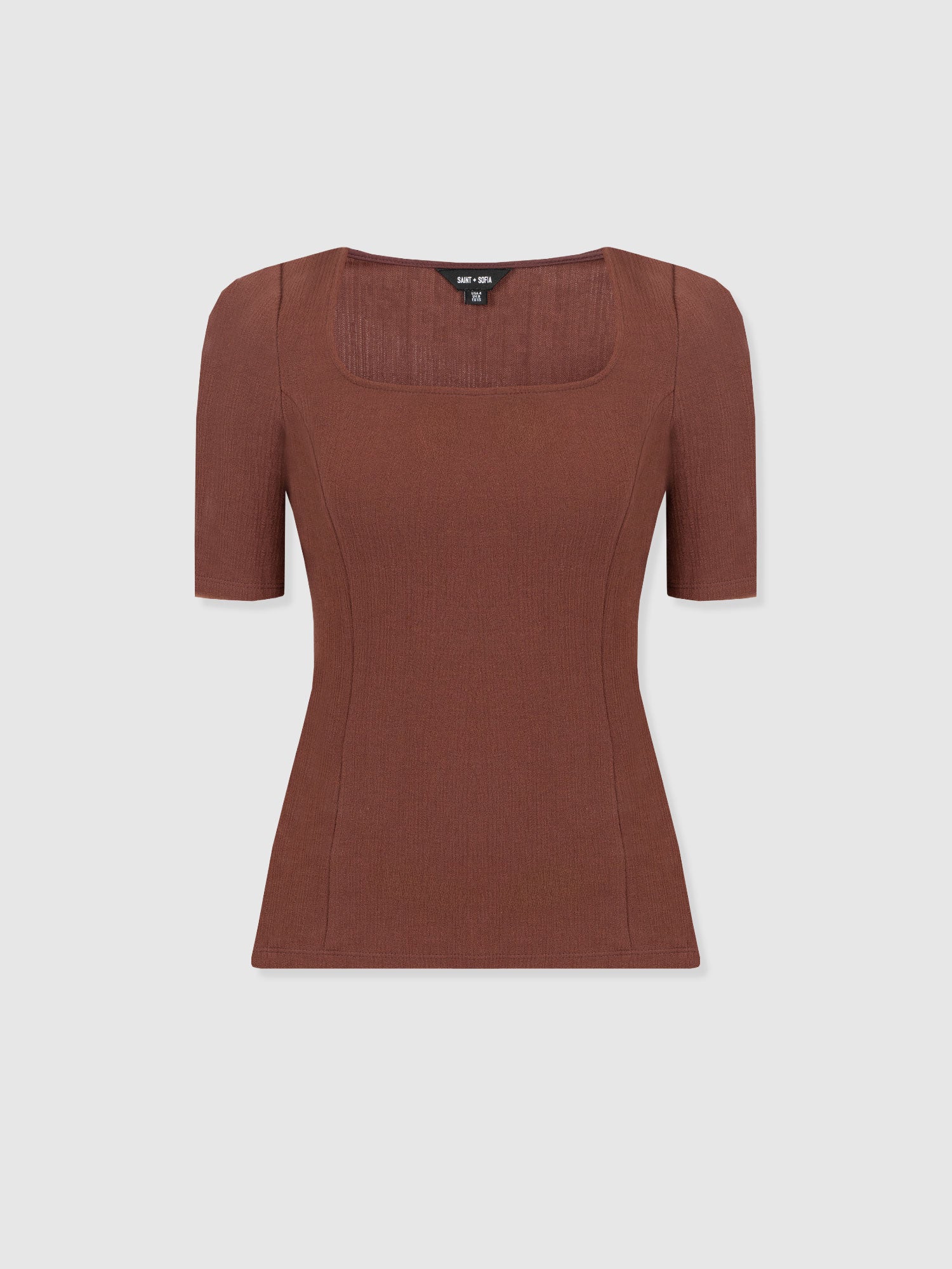 Akia Short Sleeve Tee - Maroon Textured